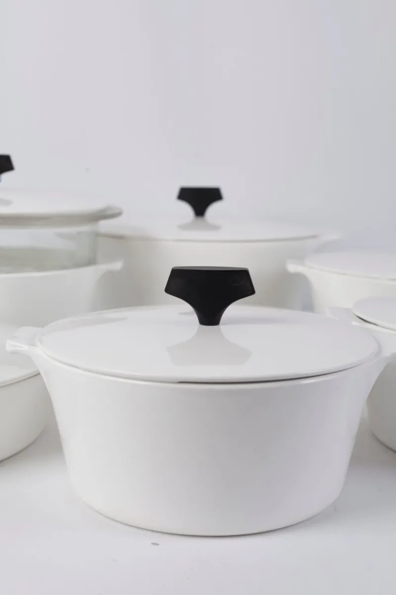 Pamono Vintage Ceramic Fire Resistant Pans from Pyroflam de Luxe, Set of 8> Dinnerware Accessories