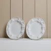 New Pamono Vintage Ceramic Plates in White Glaze with Fruit Relief, Italy, 1980s