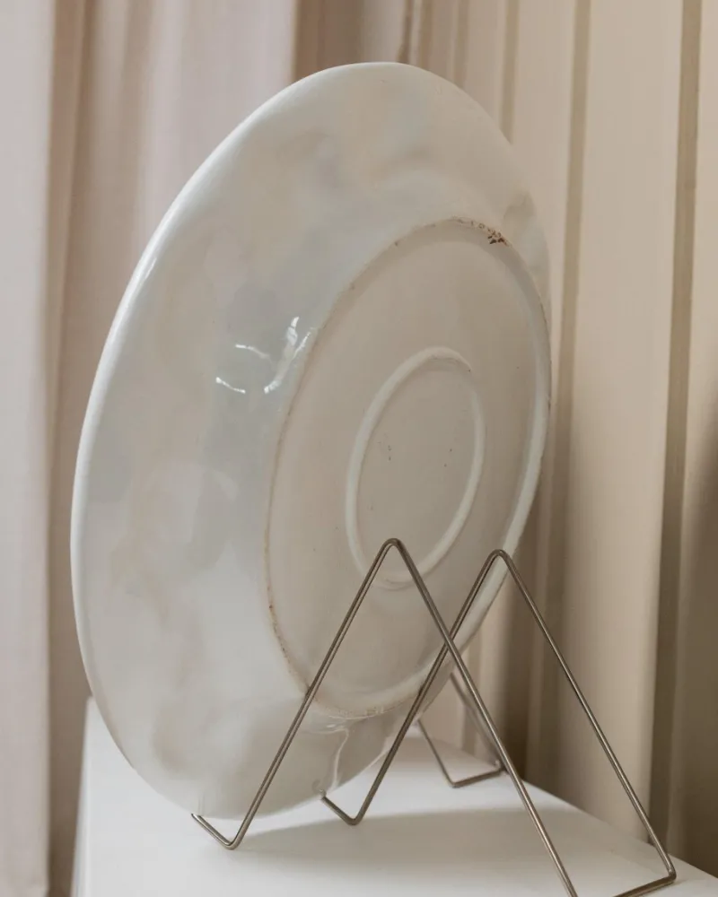 New Pamono Vintage Ceramic Plates in White Glaze with Fruit Relief, Italy, 1980s