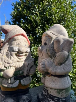 Pamono Vintage Ceramic Stone Garden Gnomes, France, 1950s, Set of 2><noscript><img width=