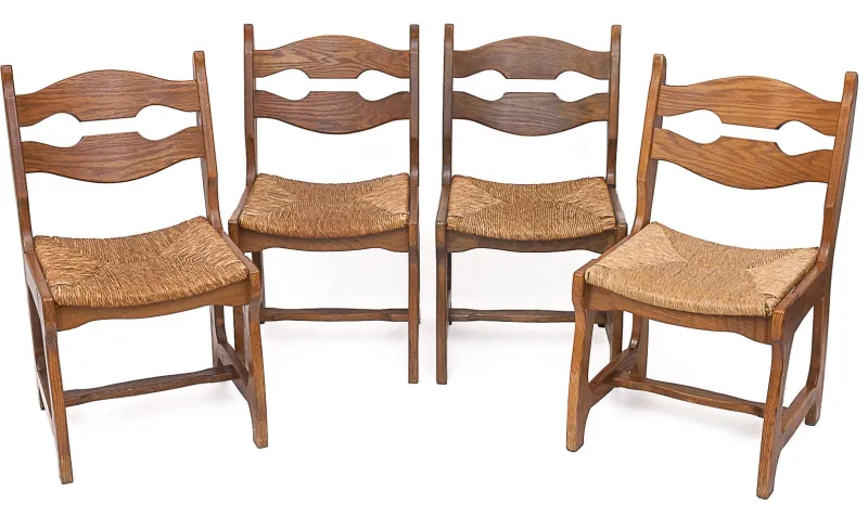 Clearance Pamono Vintage Chairs by Guillerme Et Chambron, 1950s, Set of 12