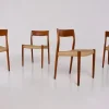 Pamono Vintage Chairs in Paper Cord by Niels Otto Møller, 1960s, Set of 4> Side Chairs & Dining Chairs