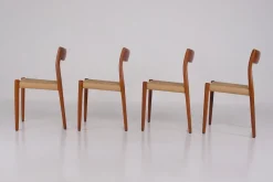 Pamono Vintage Chairs in Paper Cord by Niels Otto Møller, 1960s, Set of 4><noscript><img width=