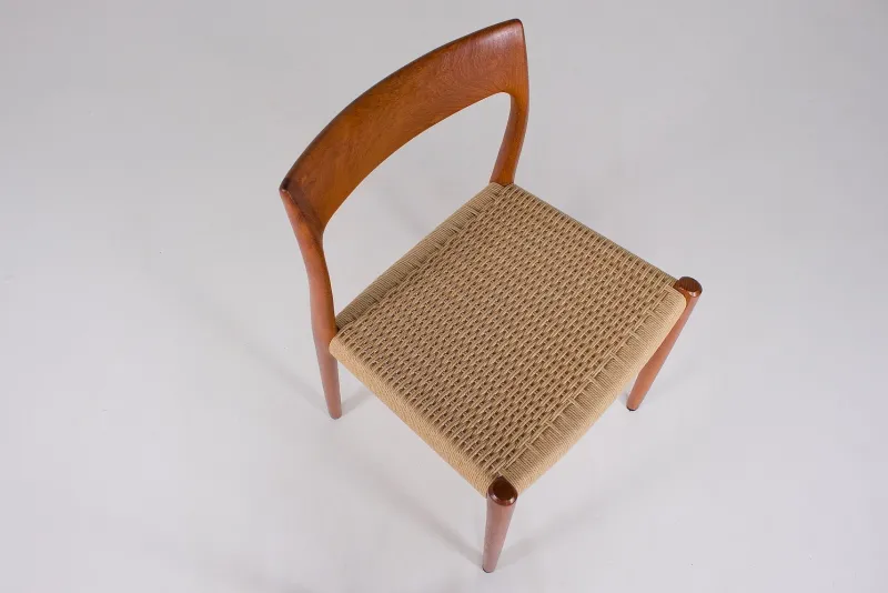 Pamono Vintage Chairs in Paper Cord by Niels Otto Møller, 1960s, Set of 4> Side Chairs & Dining Chairs