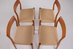 Pamono Vintage Chairs in Paper Cord by Niels Otto Møller, 1960s, Set of 4><noscript><img width=