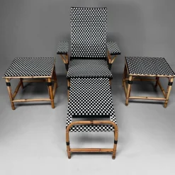 Pamono Vintage Chaise Longue Set from Maison Louis Drucker, 1970s, Set of 3><noscript><img width=