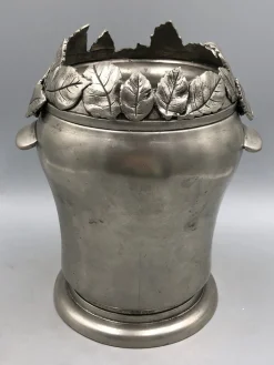 Hot Pamono Vintage Champagne Cooler with Laurel Wreath from Dedalo Peltro, Italy, 1980s