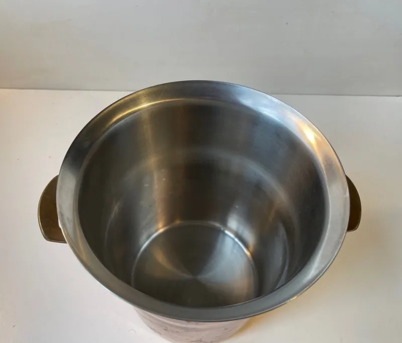 Pamono Vintage Champagne Cooler in Copper & Brass from Spring Culinox, Switzerland, 1970s> Ice Buckets & Wine Coolers