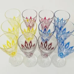 Sale Pamono Vintage Champagne Glasses Harlequin from VMC France, Reims, 1960s, Set of 10