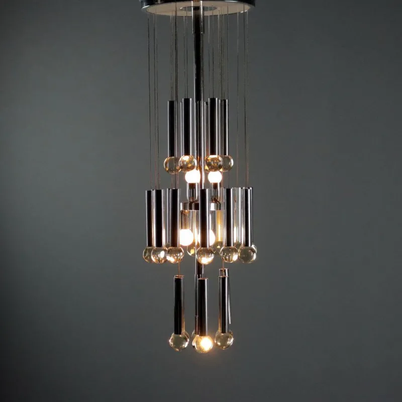 Pamono Vintage Chandelier in Glass, 1960s> Ceiling Lights