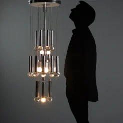 Pamono Vintage Chandelier in Glass, 1960s> Ceiling Lights