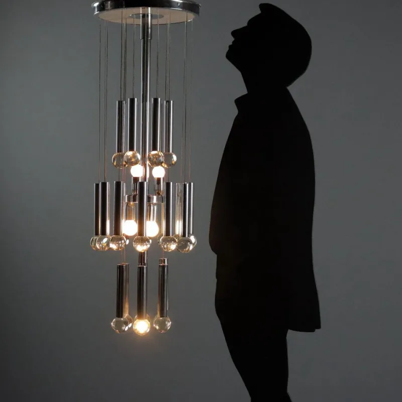 Pamono Vintage Chandelier in Glass, 1960s> Ceiling Lights