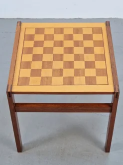 Pamono Vintage Chessboard Side Table and Chess Pieces, 1970s><noscript><img width=