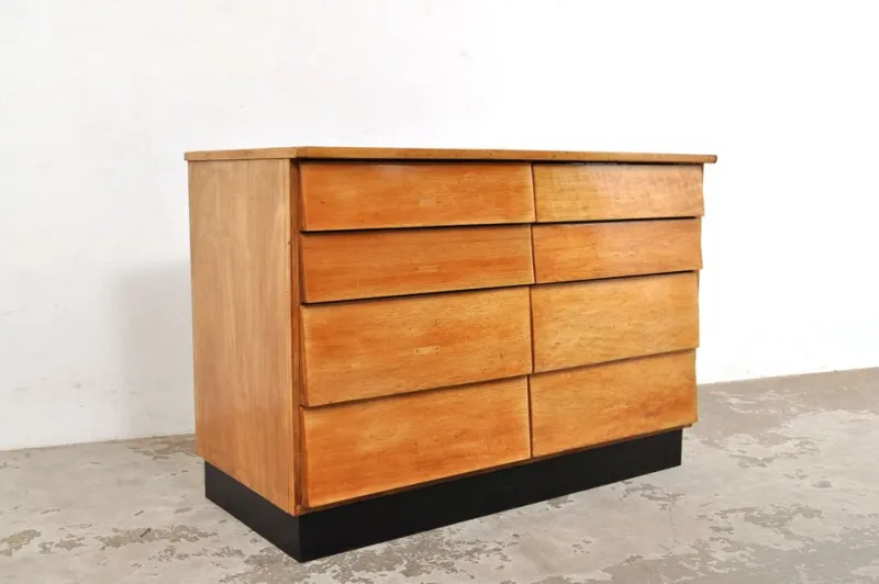 Discount Pamono Vintage Chest of Drawers in Beech, 1950s