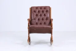Pamono Vintage Chesterfield Rocking Chair in Leather, 1970s> Rocking Chairs
