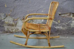 Sale Pamono Vintage Children's Rocking Chair in Rattan