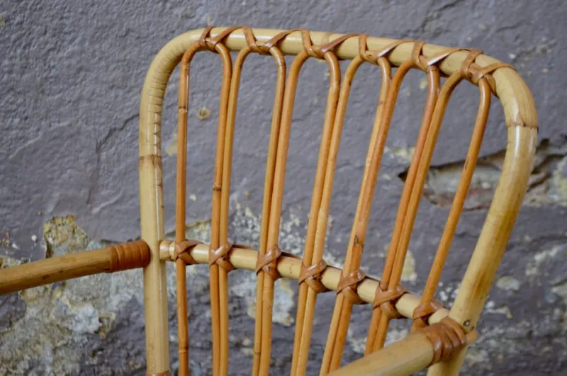 Sale Pamono Vintage Children's Rocking Chair in Rattan