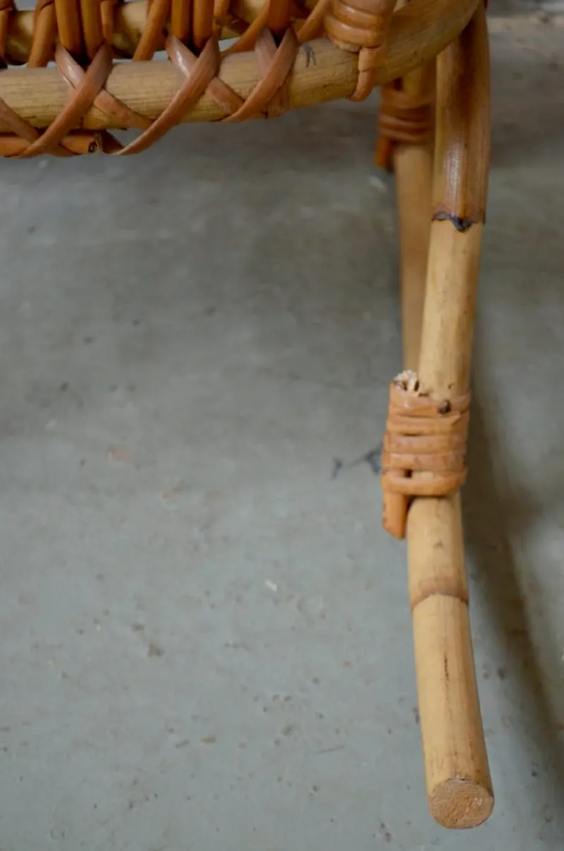 Sale Pamono Vintage Children's Rocking Chair in Rattan