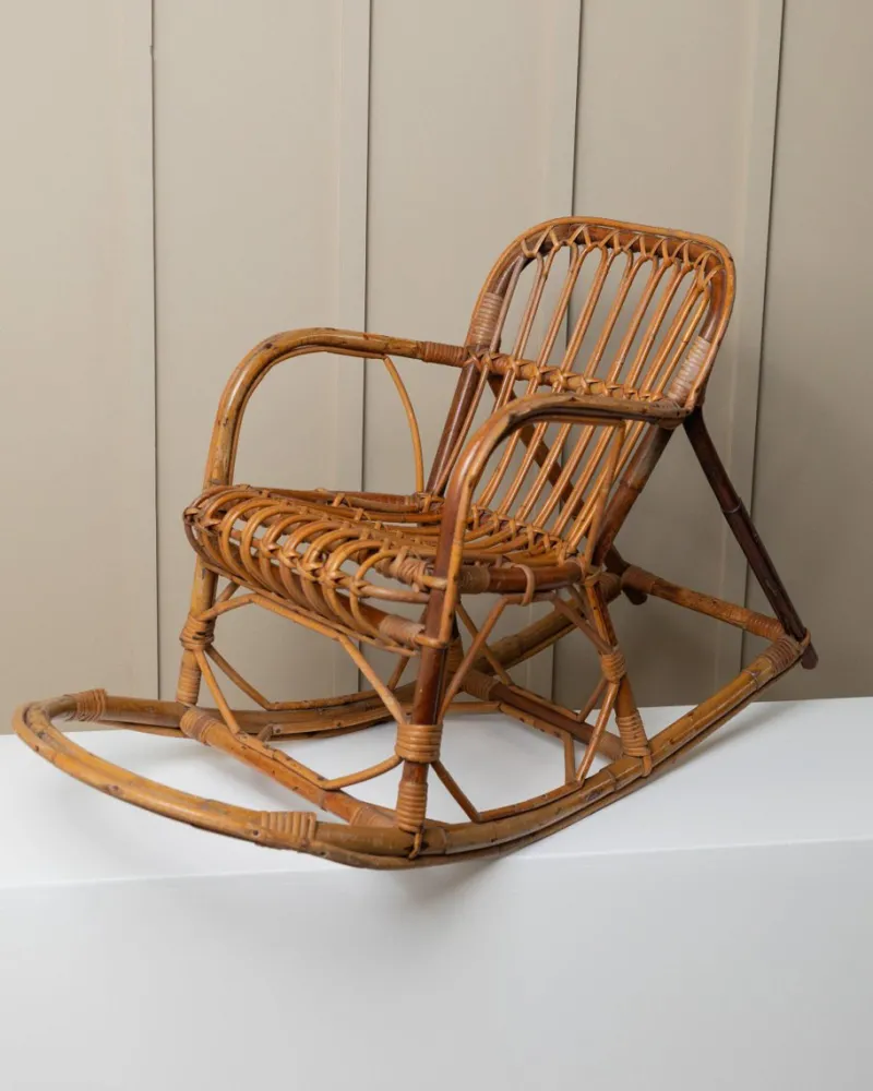 Best Pamono Vintage Children's Rocking Chair in Bamboo, 1970s