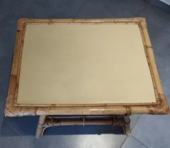Pamono Vintage Children's Table in Rattan and Bamboo><noscript><img width=