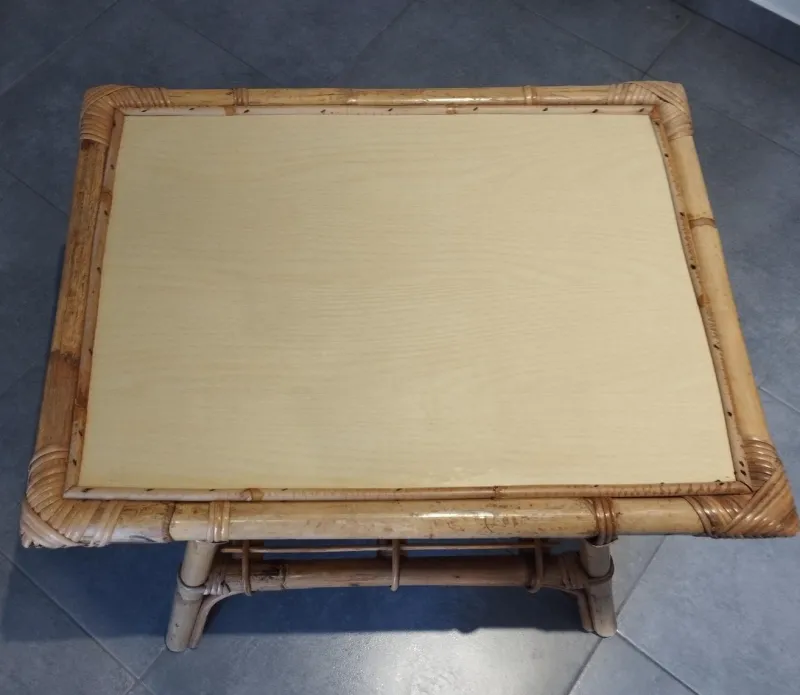 Pamono Vintage Children's Table in Rattan and Bamboo> Children's Tables