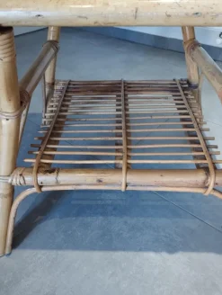 Pamono Vintage Children's Table in Rattan and Bamboo><noscript><img width=
