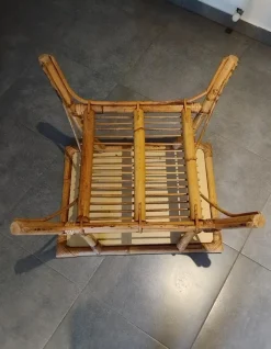 Pamono Vintage Children's Table in Rattan and Bamboo><noscript><img width=