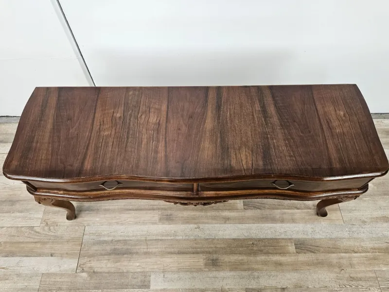 Pamono Vintage Chippendale Style Dressing Table in Walnut with Brass Handles, 1930s> Dressing Tables