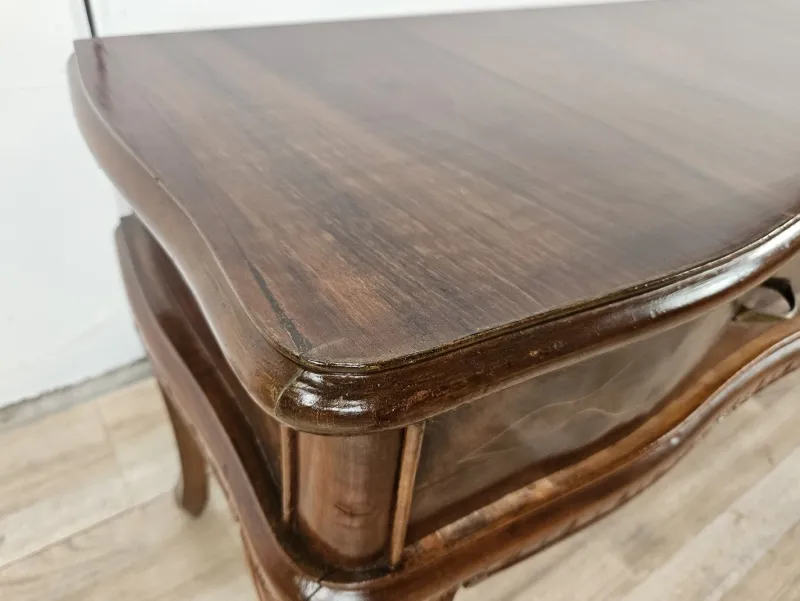 Pamono Vintage Chippendale Style Dressing Table in Walnut with Brass Handles, 1930s> Dressing Tables