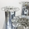 Pamono Vintage Chrome and Glass Flower Wall Sconces, 1970s, Set of 3> Wall Lights & Sconces