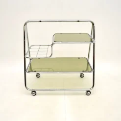 Sale Pamono Vintage Chrome and Glass Drinks Trolley, 1970s