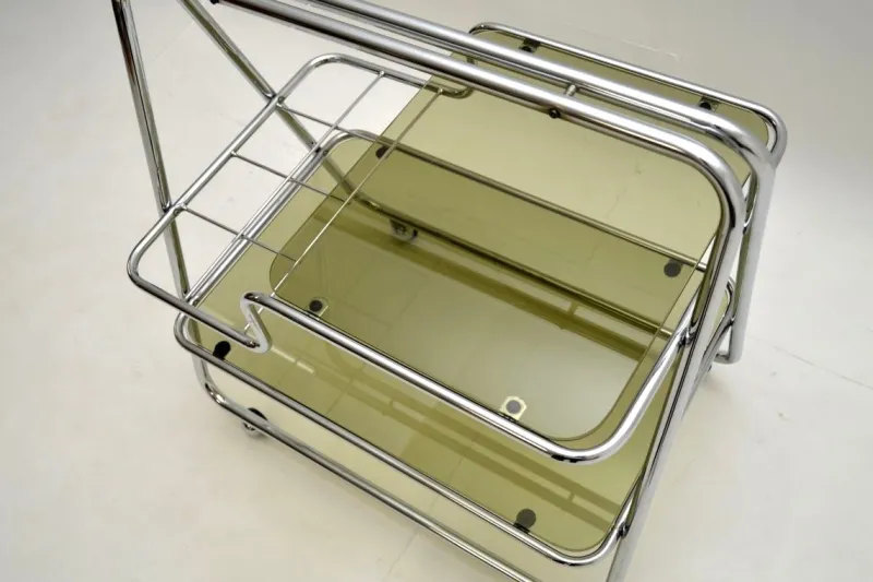 Sale Pamono Vintage Chrome and Glass Drinks Trolley, 1970s