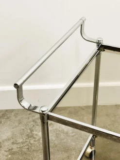 Clearance Pamono Vintage Chrome Drinks Trolley with Smoked Glass, 1980s