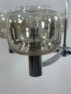 Online Pamono Vintage Chrome Metal Chandelier attributed to Gaetano Scolari, 1970s
