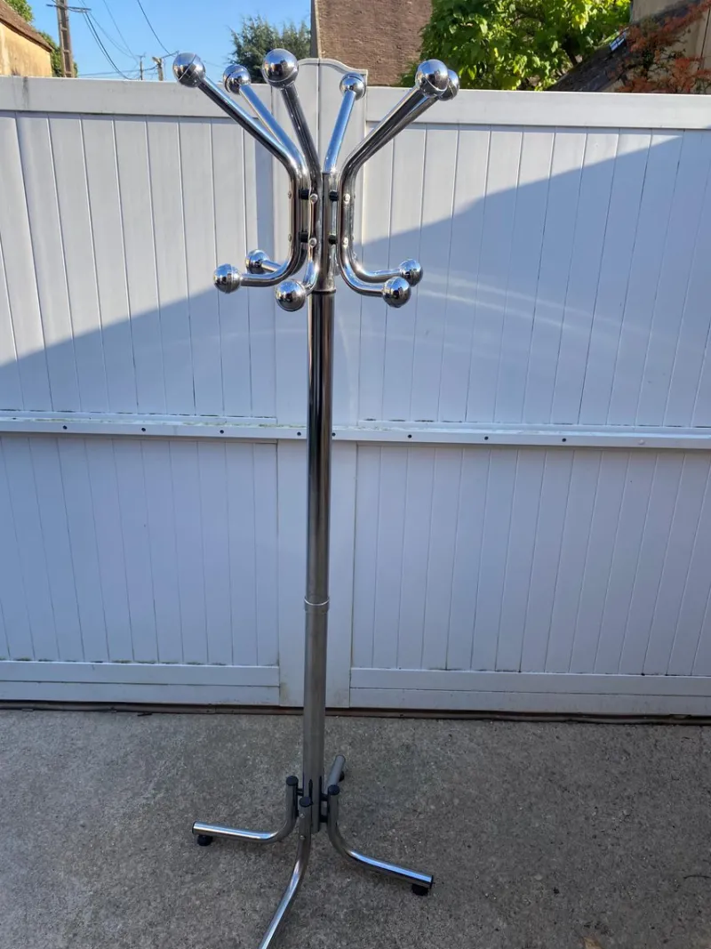 New Pamono Vintage Chrome Metal Coat Rack, 1970s