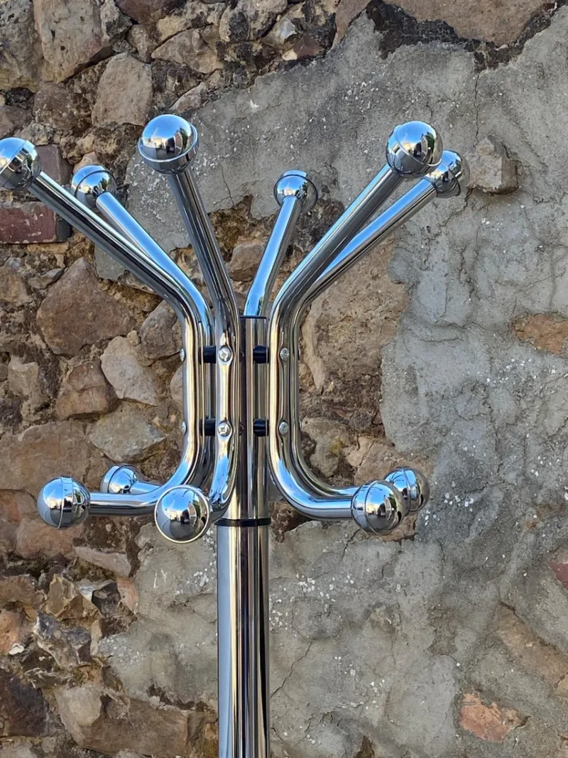 New Pamono Vintage Chrome Metal Coat Rack, 1970s