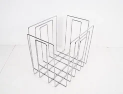 Pamono Vintage Chrome-Plated Magazine Rack in the of Style Willi Glaeser for TMP, 1980s><noscript><img width=
