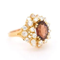 Pamono Vintage Cocktail Ring with Tourmaline and Diamonds><noscript><img width=