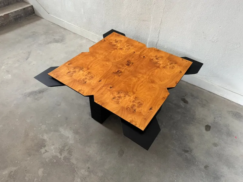 Pamono Vintage Coffee Table in Burl Wood, 1980s> Coffee & Side Tables
