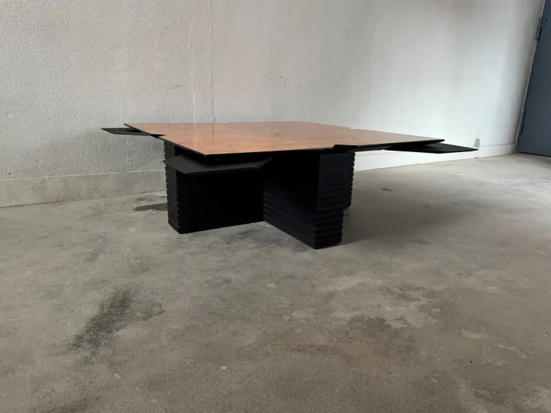 Pamono Vintage Coffee Table in Burl Wood, 1980s> Coffee & Side Tables