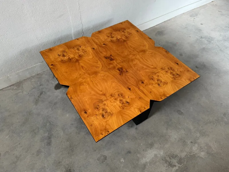 Pamono Vintage Coffee Table in Burl Wood, 1980s> Coffee & Side Tables