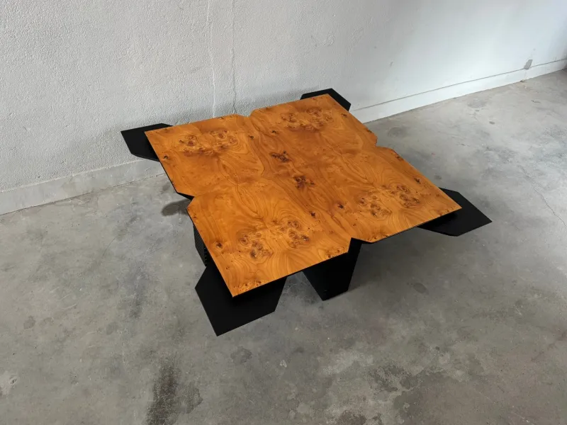 Pamono Vintage Coffee Table in Burl Wood, 1980s> Coffee & Side Tables