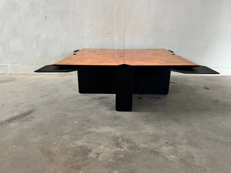 Pamono Vintage Coffee Table in Burl Wood, 1980s> Coffee & Side Tables