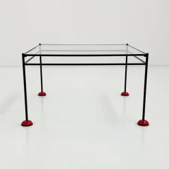 Pamono Vintage Coffee Table in Glass and Metal from Gamma, 1980s> Coffee & Side Tables