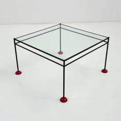 Pamono Vintage Coffee Table in Glass and Metal from Gamma, 1980s> Coffee & Side Tables