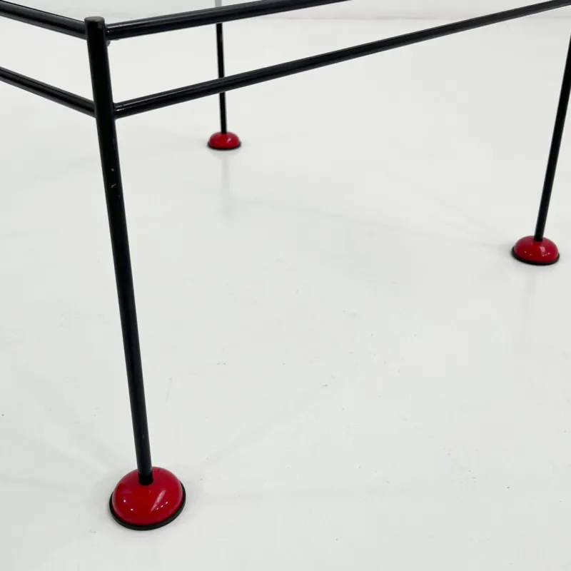 Pamono Vintage Coffee Table in Glass and Metal from Gamma, 1980s> Coffee & Side Tables