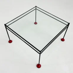 Pamono Vintage Coffee Table in Glass and Metal from Gamma, 1980s><noscript><img width=