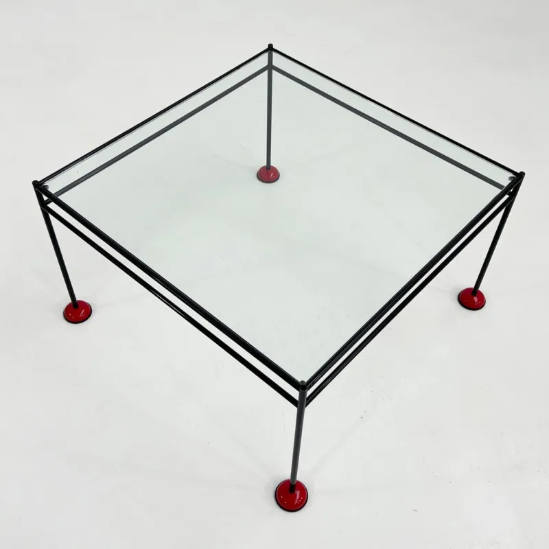 Pamono Vintage Coffee Table in Glass and Metal from Gamma, 1980s> Coffee & Side Tables