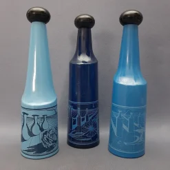 Pamono Vintage Collectible Glass Bottles by Salvador Dali, 1970s, Set of 3> Bottles, Carafes & Jugs