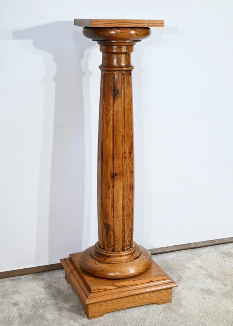 Pamono Vintage Column in Oak, 1900> Pedestals And Columns